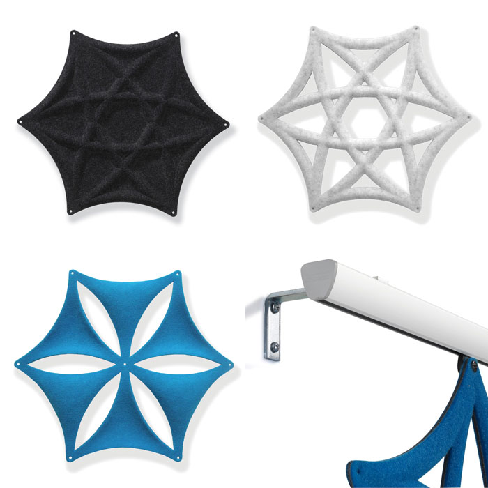 Airflake patterns Acoustic office baffle shapes