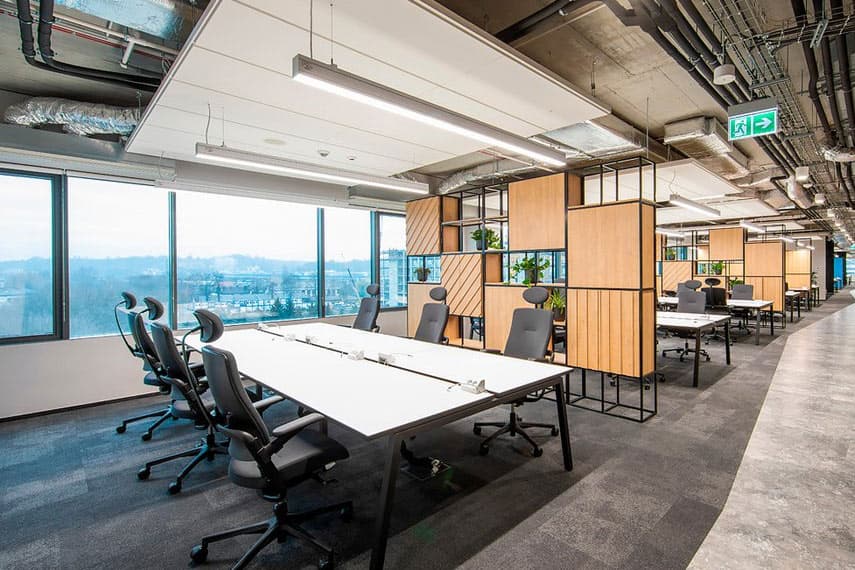 Core Office Furniture Desks and dividing storage