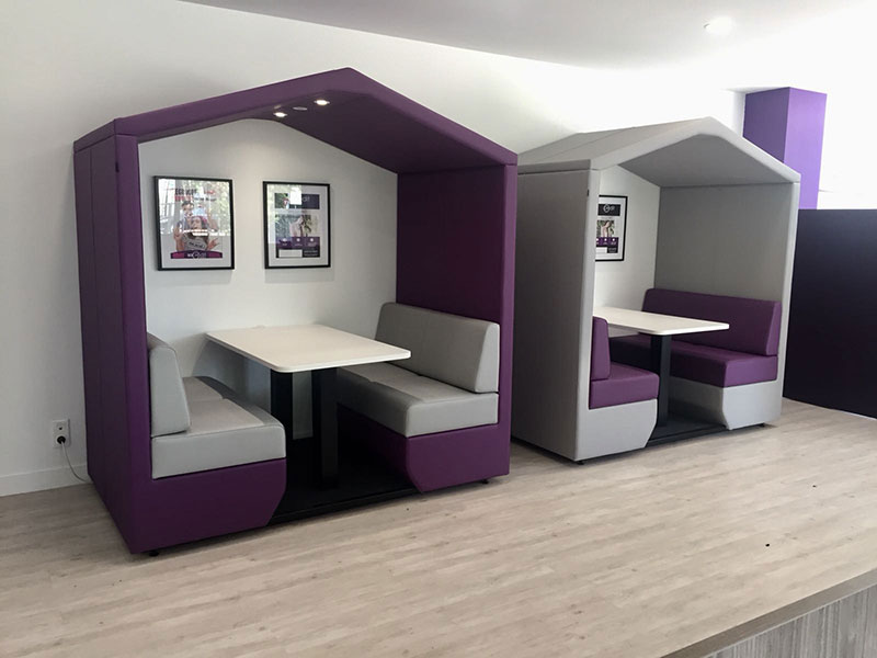 Office cabin dual colour Office cabins in contrasting upholstery colours