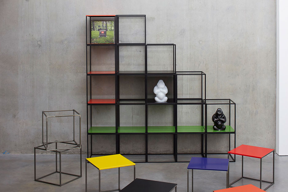 Cage shelving Cage storage shelf unit in multi-colours.