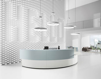 Curved reception desk