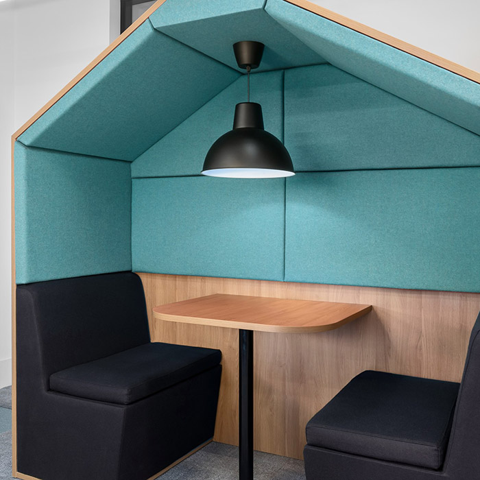 Condo Booth Pitched roof office booth