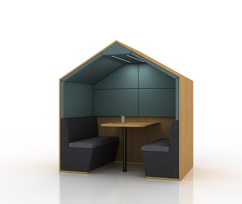 Condo Booth Pitched roof office booth