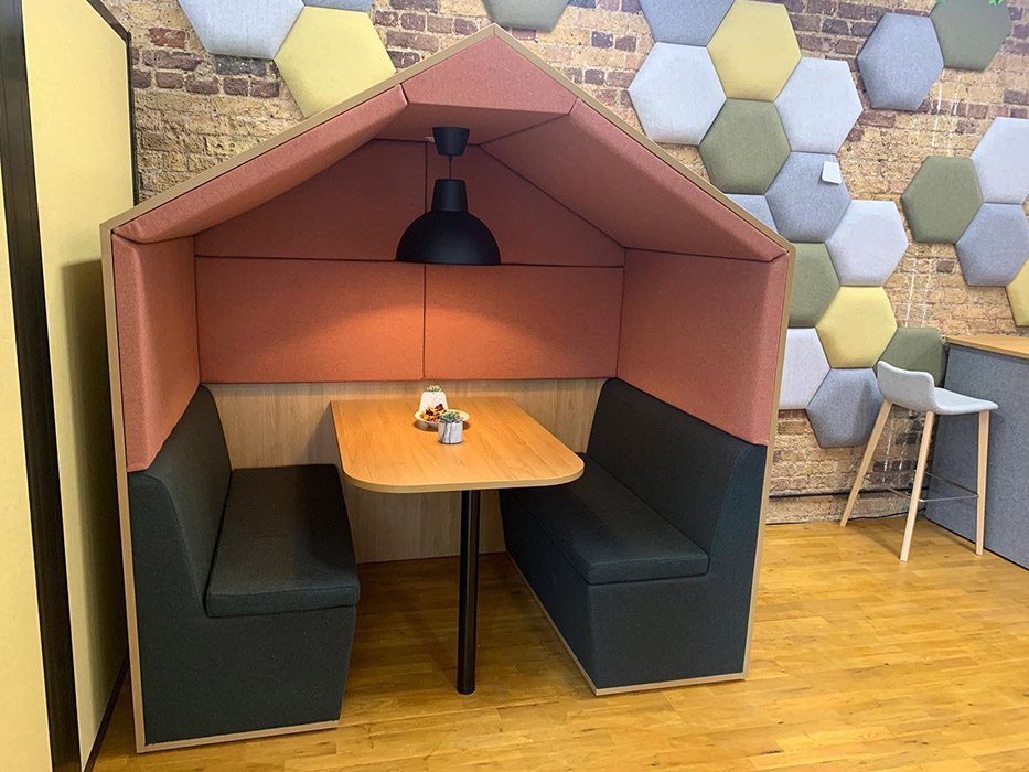 Condo Booth Pitched roof office booth