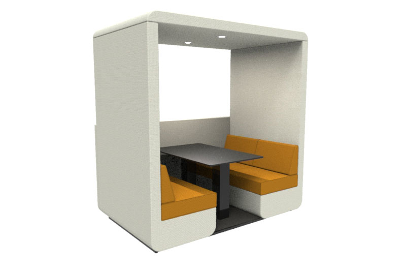 Office Cuddle with half back Office cuddle with half upholstered back wall