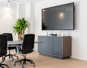 Deploy boardroom credenza.