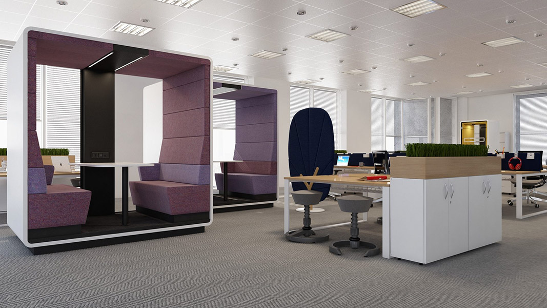 Open office pods.