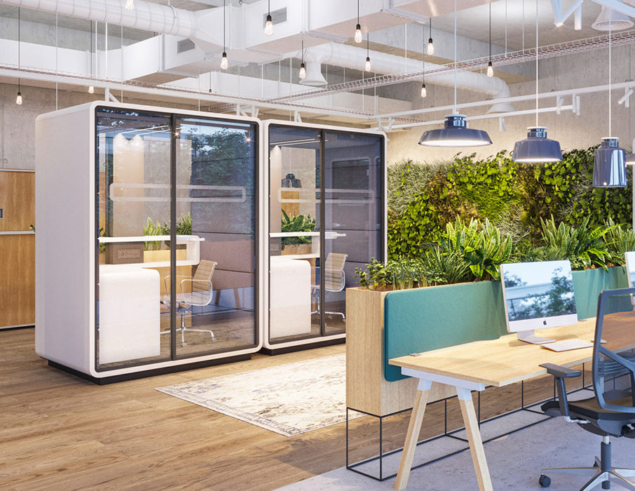 Mini single person pod offices.