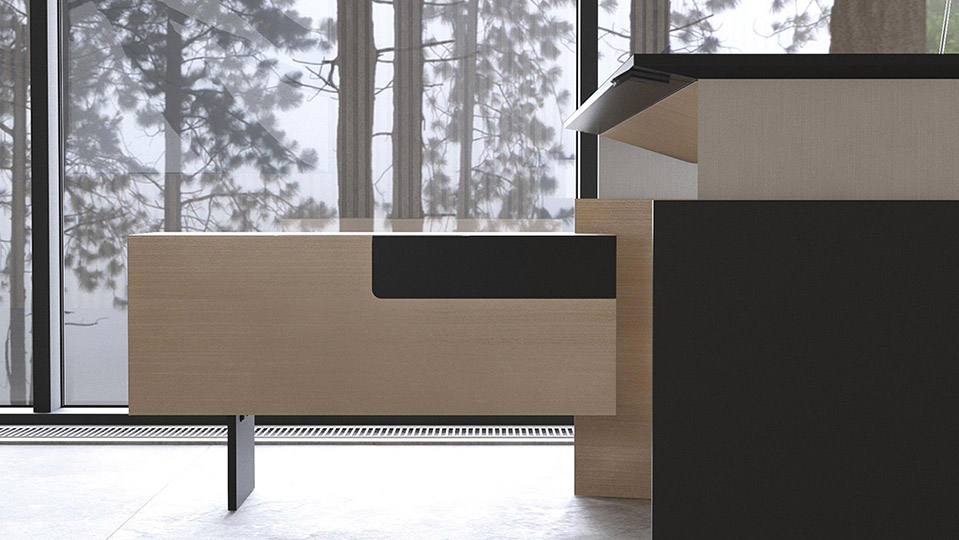 Martin single desk and meeting table