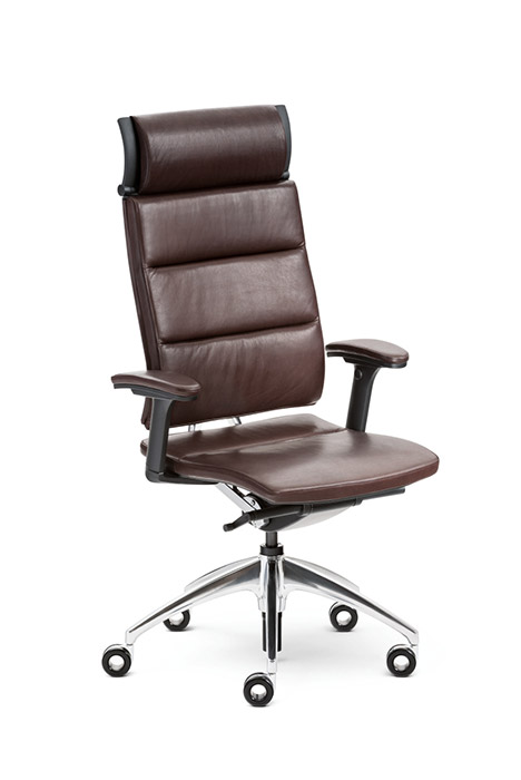 Open Up dark leather chair