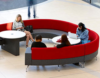Curved modular sofa