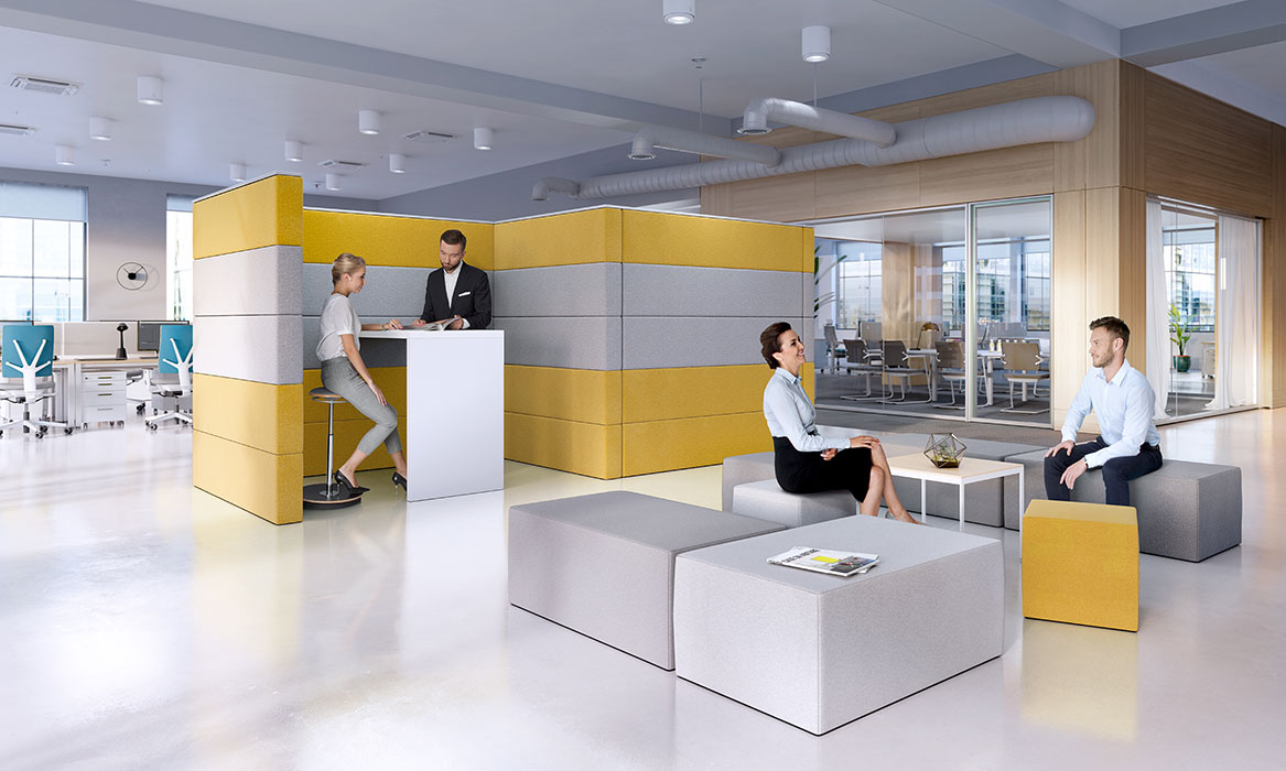 Sand Screen Partition Sand Screen partition in yellow with table