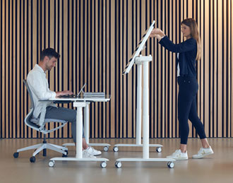 Battery powered adjustable desk