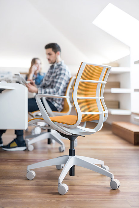 Orange mesh chair