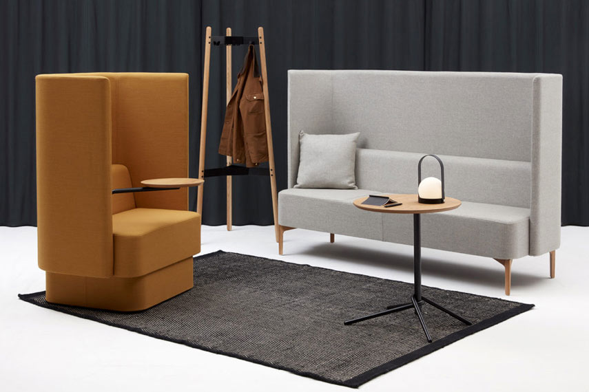 Contract soft seating High back soft seating with tablet arms built in
