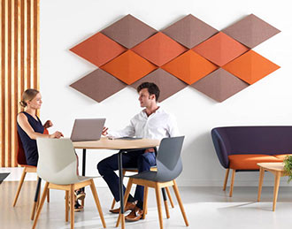 Acoustic diamond shaped wall panels