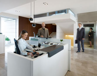 Small reception desk in white
