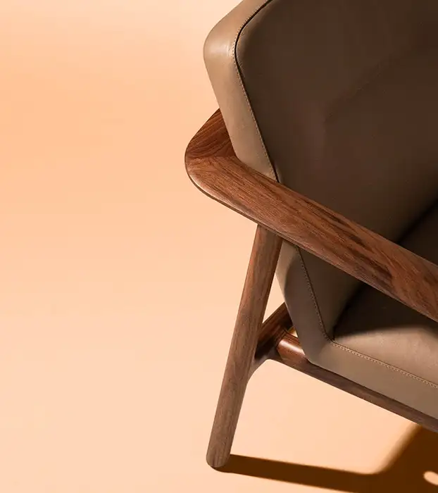 Kato chair Kato armchair frame and arm detail