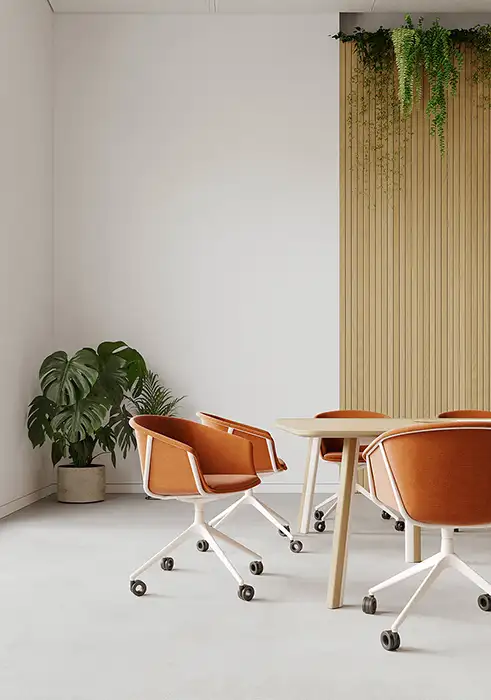 Omega chair Omega Upholstered meeting Chair on castors