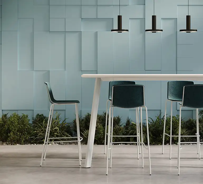 Omega High stool Omega stool with compressed felt shell