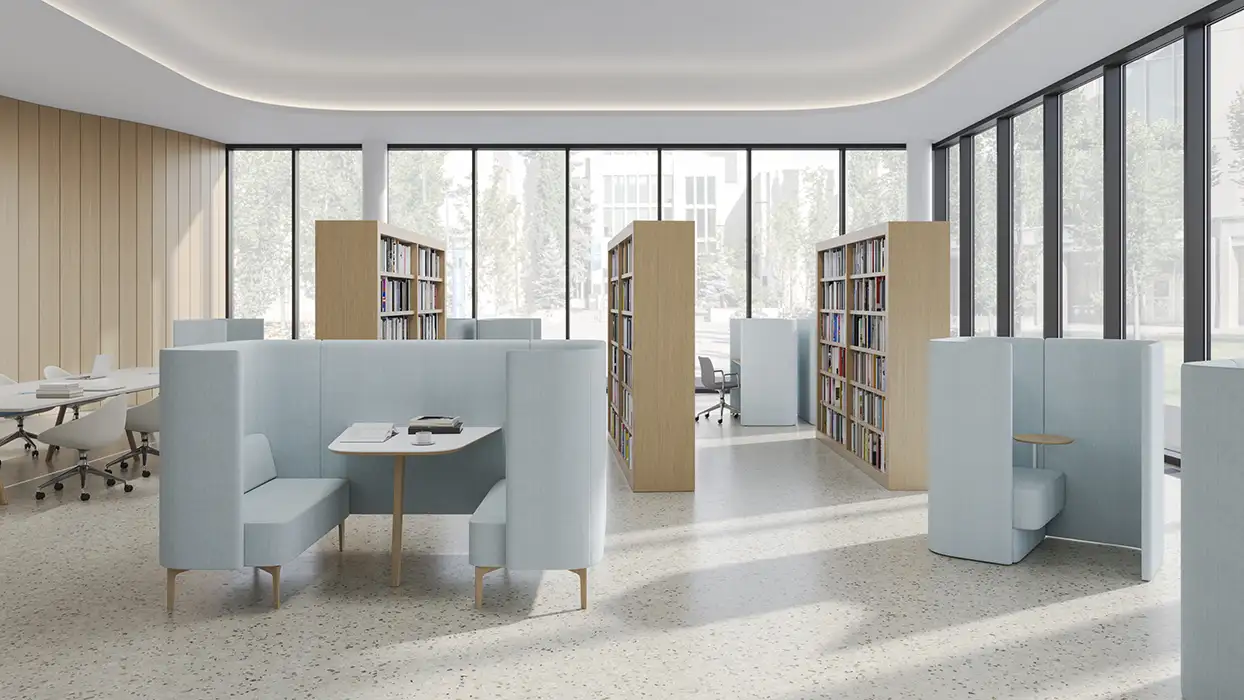 Pullman booth in library