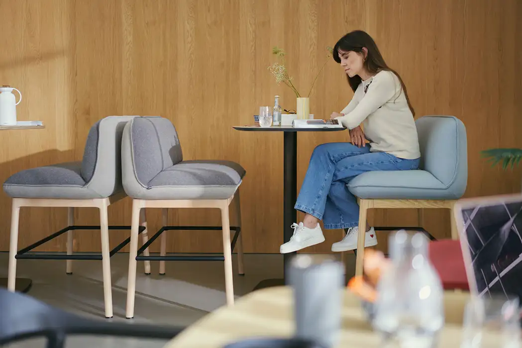 bench seating in work cafe