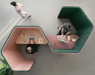 Double work booth